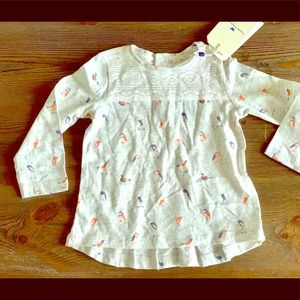 NWT TOM TAILOR TOP GIRLS 12 MONTHS PLEATED BACK UK